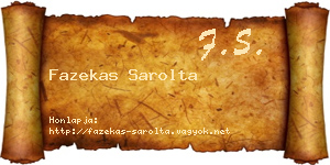 Fazekas Sarolta névjegykártya